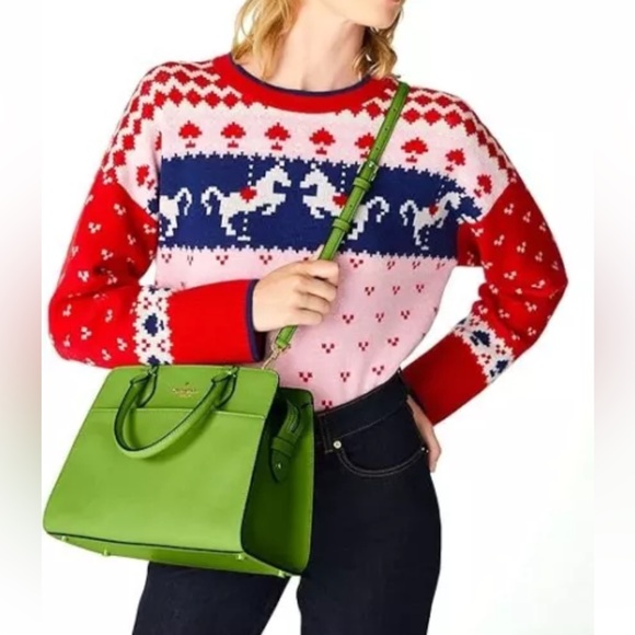 ♠️kate spade Madison Saffiano Medium Satchel, Turtle Green NWT - Picture 2 of 6